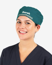 Load image into Gallery viewer, Printed Personalised Ribbon Back Scrub Cap