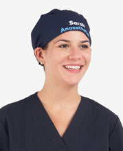 Load image into Gallery viewer, Printed Personalised Ribbon Back Scrub Cap