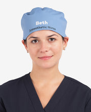 Load image into Gallery viewer, Printed Personalised Ribbon Back Scrub Cap