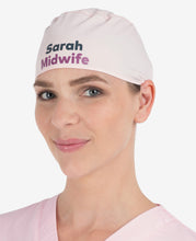 Load image into Gallery viewer, Printed Personalised Tie Back Scrub Cap