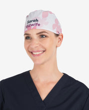 Load image into Gallery viewer, Printed Personalised Tie Back Scrub Cap