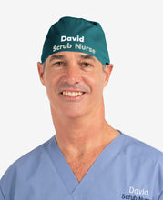 Load image into Gallery viewer, Printed Personalised Tie Back Scrub Cap