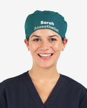 Load image into Gallery viewer, Printed Personalised Ribbon Back Scrub Cap